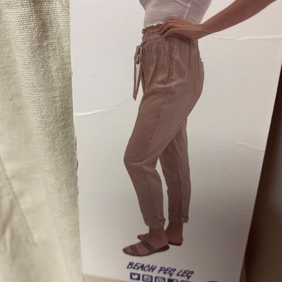 Rewash Womens Linen Pants With Drawstring Waist & Pockets M NWT - Picture 2 of 7